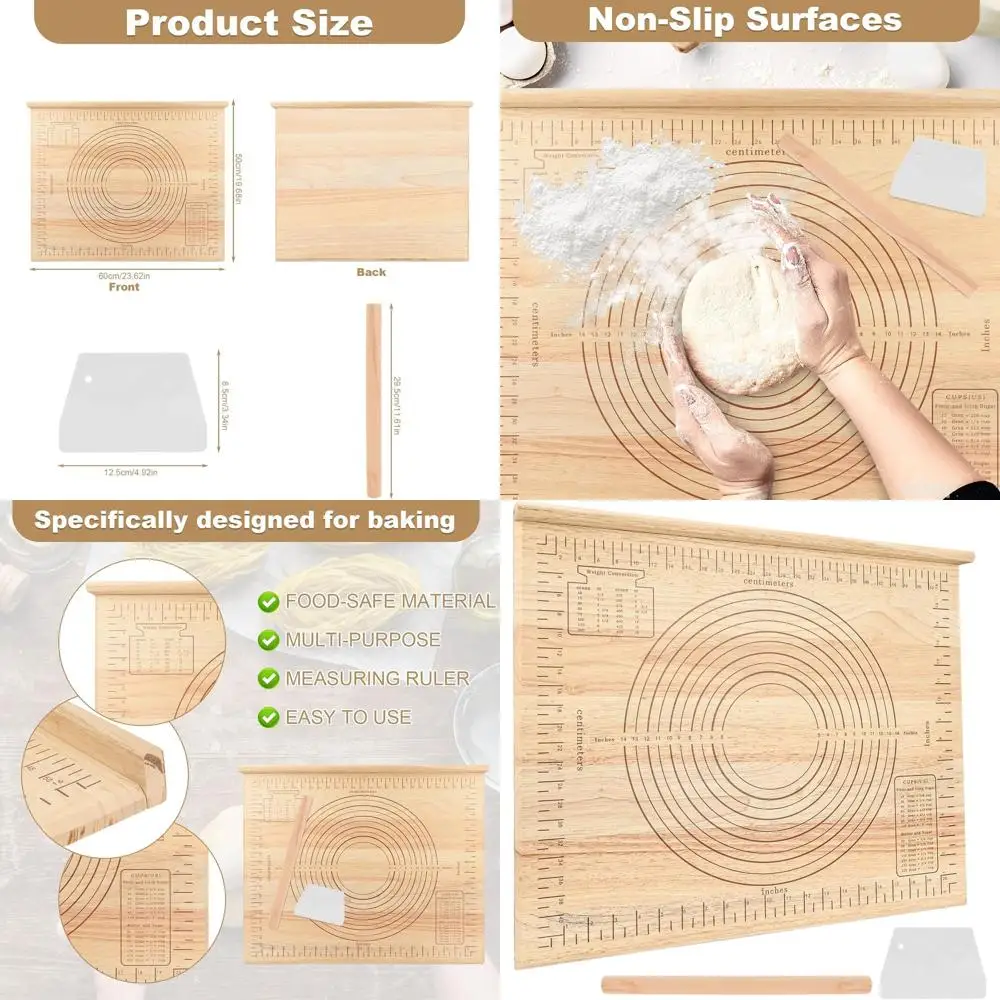 Extra Large 24x20 Wood Pastry Board with Kneading, Rolling, and Cutting Tools | Multipurpose for Baking and Prep
Extra Large 24x20 Wood Pastry Board with Kneading, Rolling, and Cutting Tools | Multipurpose for Baking and Prep