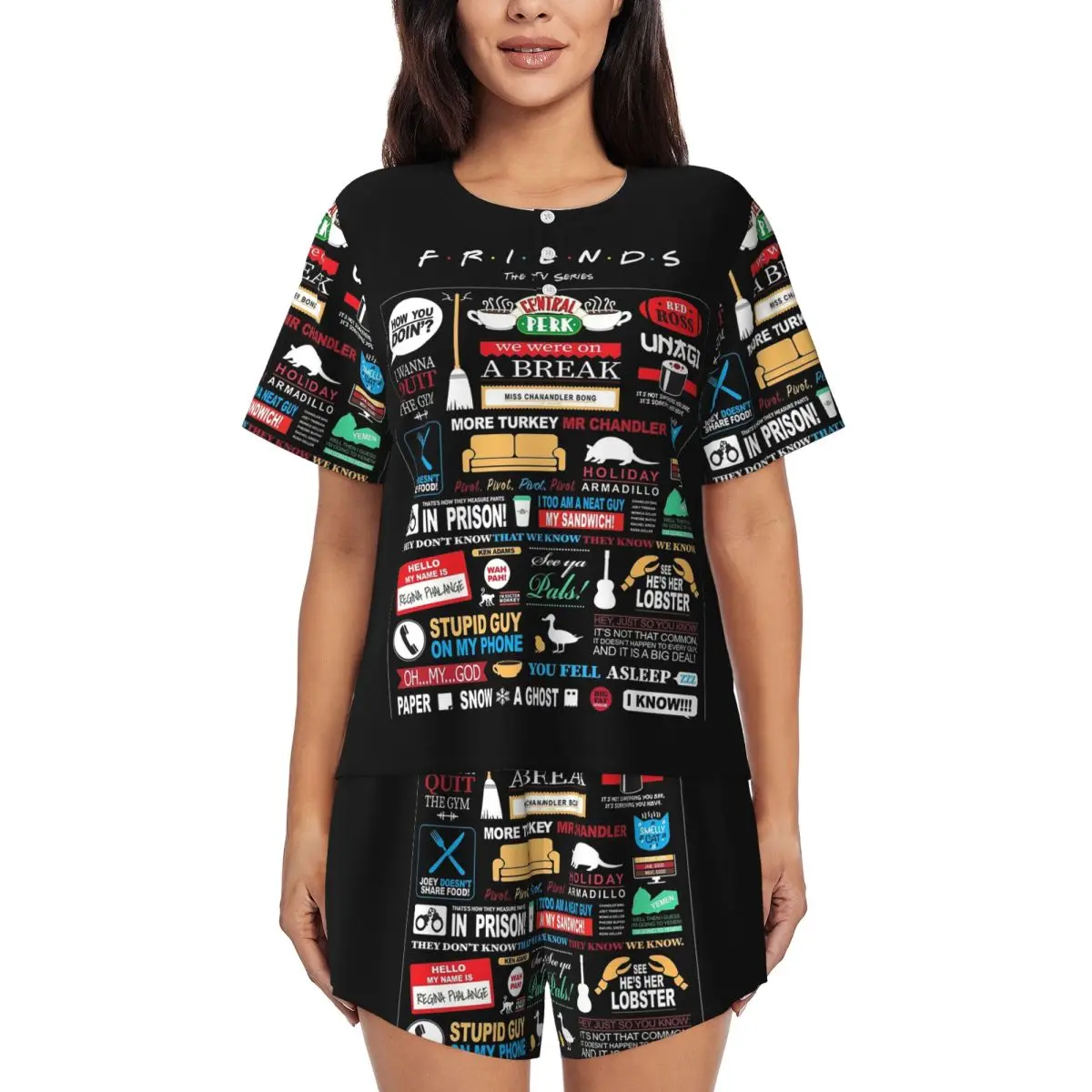 Friends Qu Round Neck Short Sleeve Nightgowns for Sleeping Sleepshirts Women Soft Pajama Set Short Pants
Friends Qu Round Neck Short Sleeve Nightgowns for Sleeping Sleepshirts Women Soft Pajama Set Short Pants