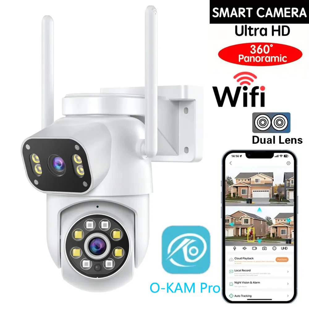 Dual Lens Dual Screen Outdoor Wifi Camera PTZ Human Detection Auto Tracking Night Vision 4MP CCTV Waterproof Surveillance Camera
Dual Lens Dual Screen Outdoor Wifi Camera PTZ Human Detection Auto Tracking Night Vision 4MP CCTV Waterproof Surveillance Camera