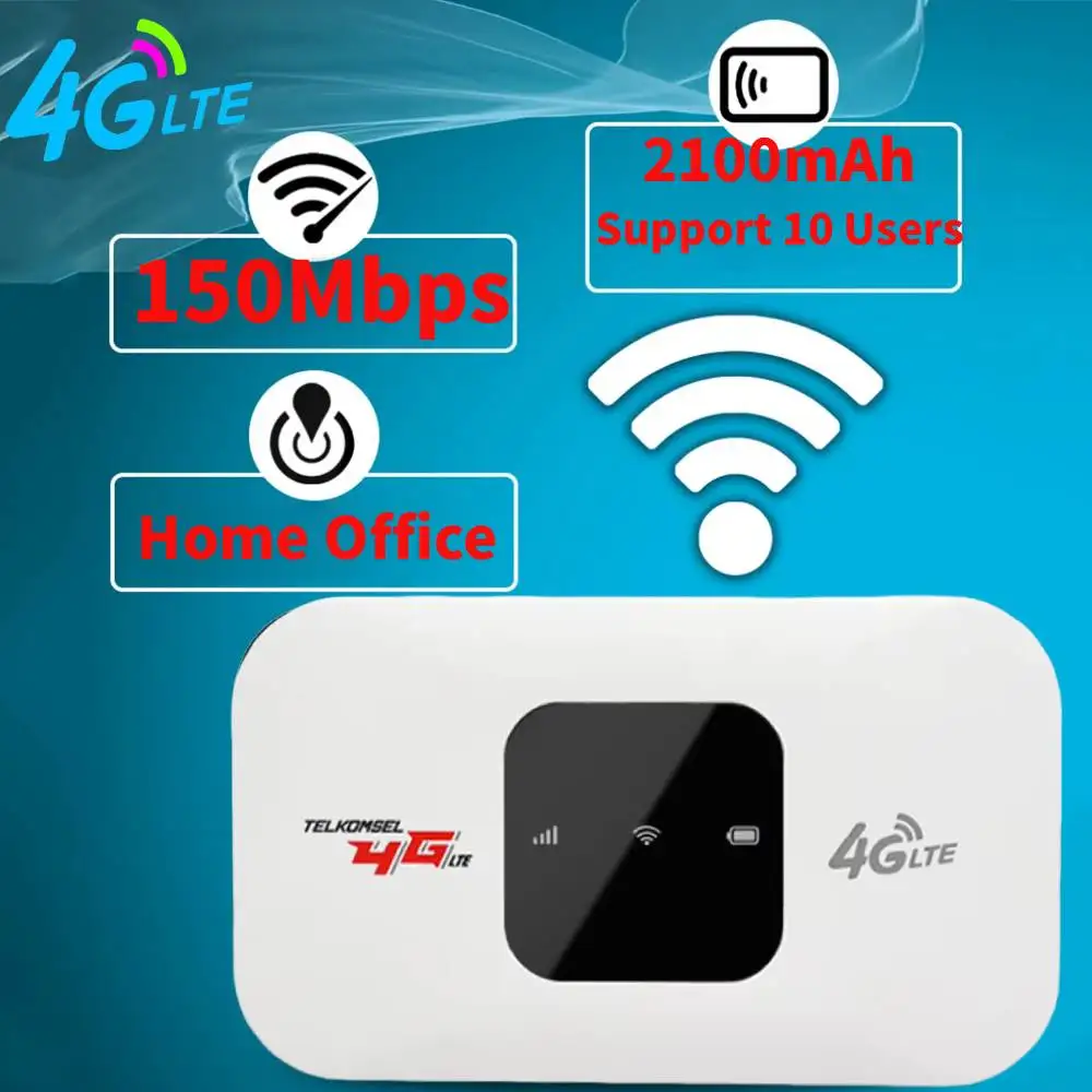 Портативная точка доступа Wi-Fi 4G LTE, 2100 мАч, 150 Мбит/с, беспроводной маршрутизатор, поддержка 8–10 пользователей со слотом для SIM-карты для домашнего офиса, автомобиля, путешествий
Портативная точка доступа Wi-Fi 4G LTE, 2100 мАч, 150 Мбит/с, беспроводной маршрутизатор, поддержка 8–10 пользователей со слотом для SIM-карты для домашнего офиса, автомобиля, путешествий