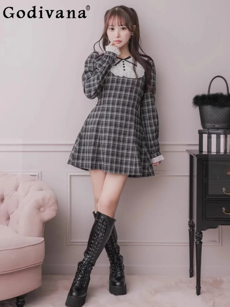 Japanese Sweet Elegant Women's Casual Dress Spring and Summer 2026 Sweet Girl's Cute Lace Collar Retro Long Sleeve Short Dress
Japanese Sweet Elegant Women's Casual Dress Spring and Summer 2026 Sweet Girl's Cute Lace Collar Retro Long Sleeve Short Dress