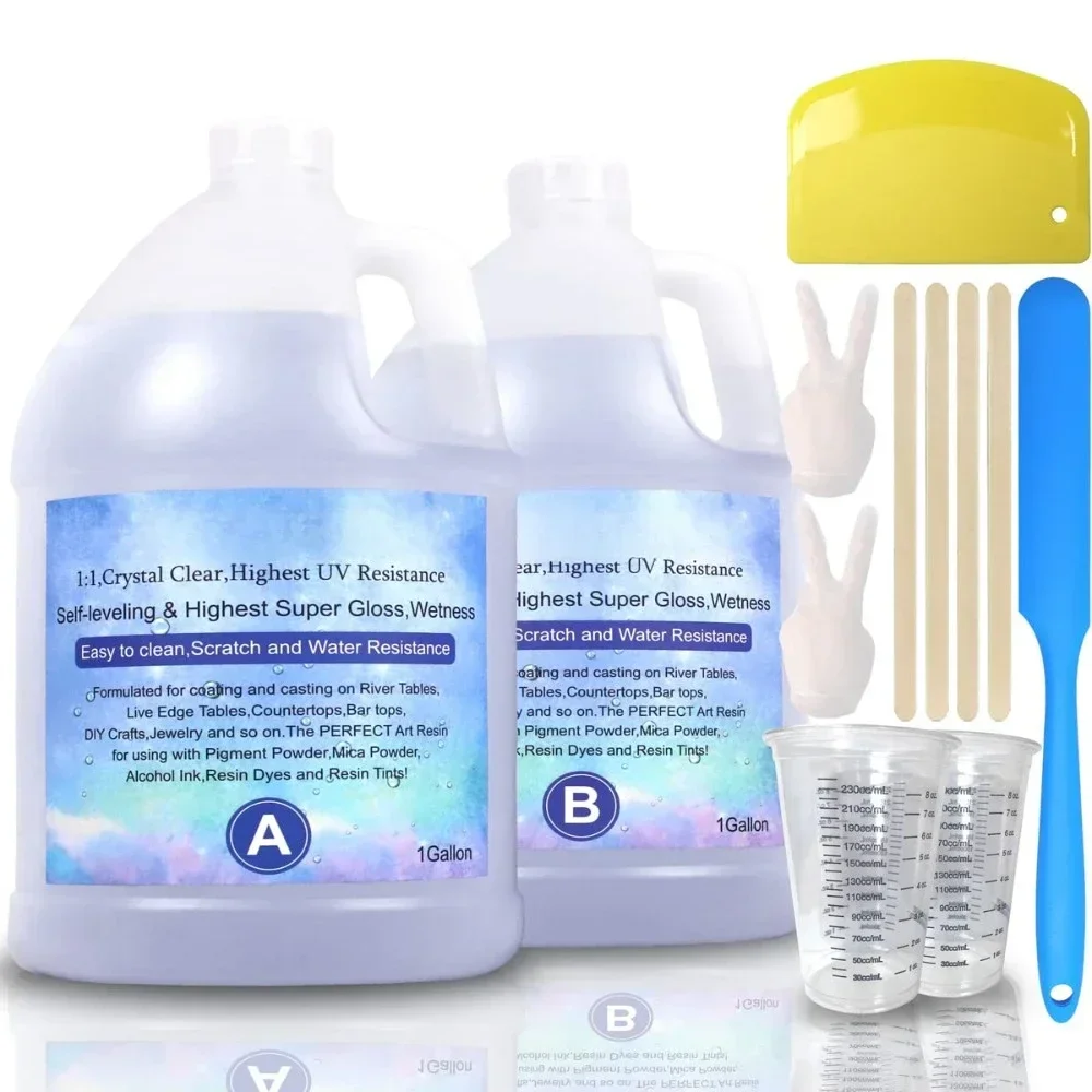 Epoxy Resin 2 Gallon Kit - Crystal Clear Epoxy Resin | Self Levels for Jewelry Casting Resin Molds DIY, Arts & Crafts Epoxy
Epoxy Resin 2 Gallon Kit - Crystal Clear Epoxy Resin | Self Levels for Jewelry Casting Resin Molds DIY, Arts & Crafts Epoxy