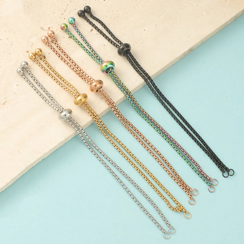 10pcs/lot Stainless Steel Slider Box Chain Two Loops Connector Charm for Making DIY Jewelry Slide Extender Bracelet Accessories
10pcs/lot Stainless Steel Slider Box Chain Two Loops Connector Charm for Making DIY Jewelry Slide Extender Bracelet Accessories