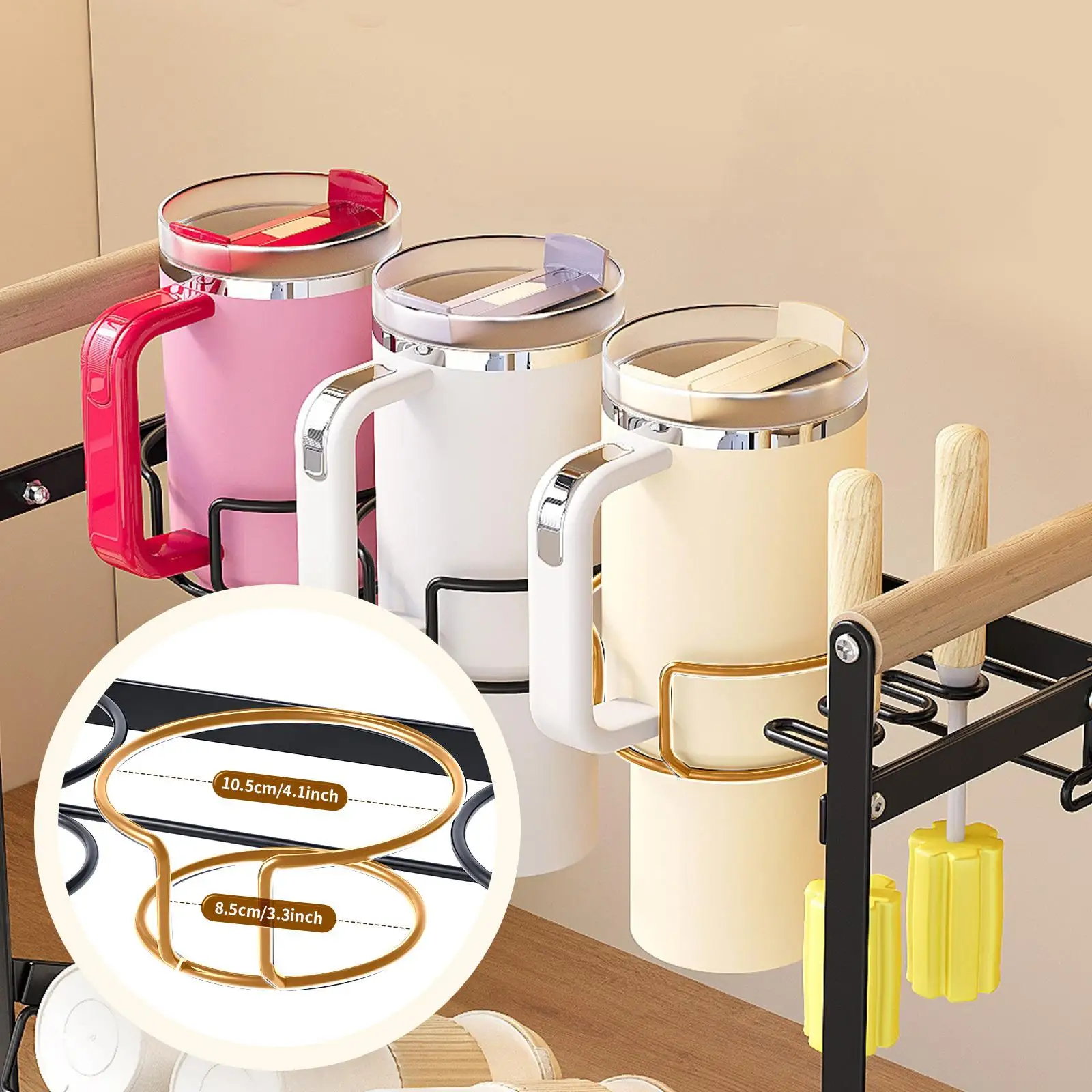 Water Cup Storage Countertop Rack Easy Installation Utility Cup Holder for 40 oz Tumbler Household Holds Cups Cabinets Cutlery
Water Cup Storage Countertop Rack Easy Installation Utility Cup Holder for 40 oz Tumbler Household Holds Cups Cabinets Cutlery