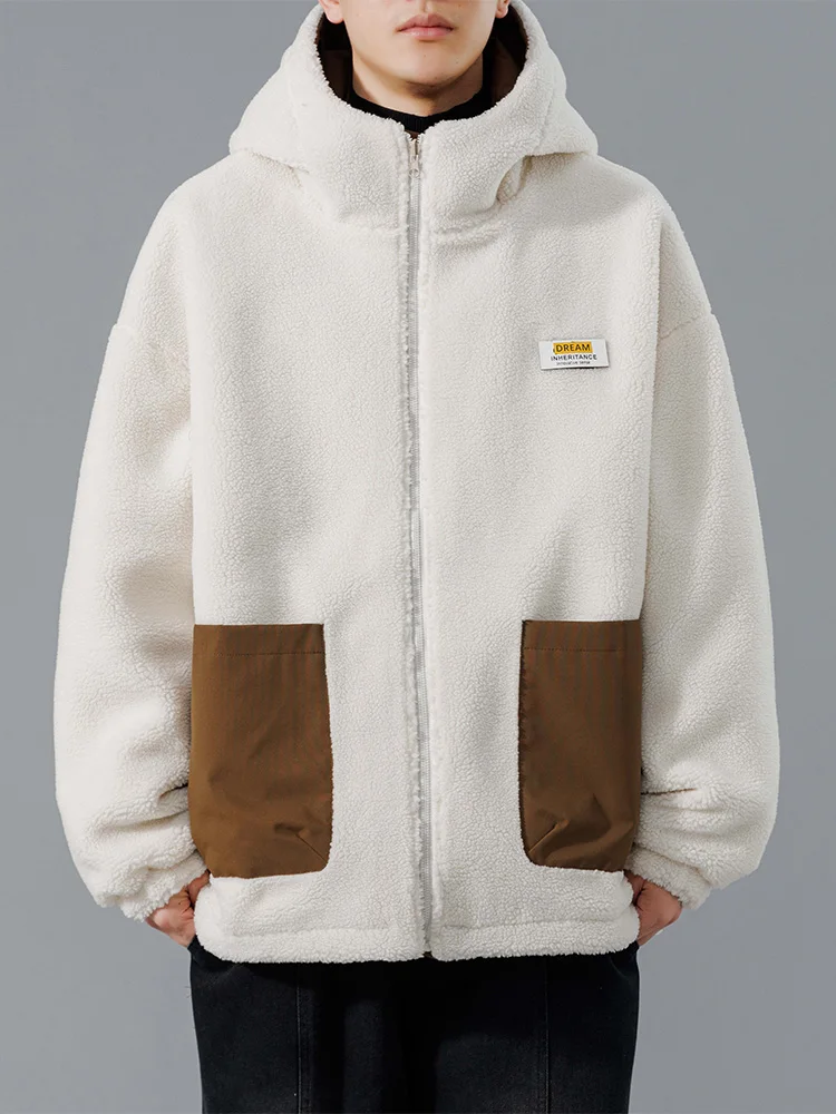 Мужская зимняя утепленная куртка из флиса с наполнителем из овечьей шерсти, хлопковое пальто с капюшоном, молодежная модная свободная куртка с комбинированными вставками
Мужская зимняя утепленная куртка из флиса с наполнителем из овечьей шерсти, хлопковое пальто с капюшоном, молодежная модная свободная куртка с комбинированными вставками