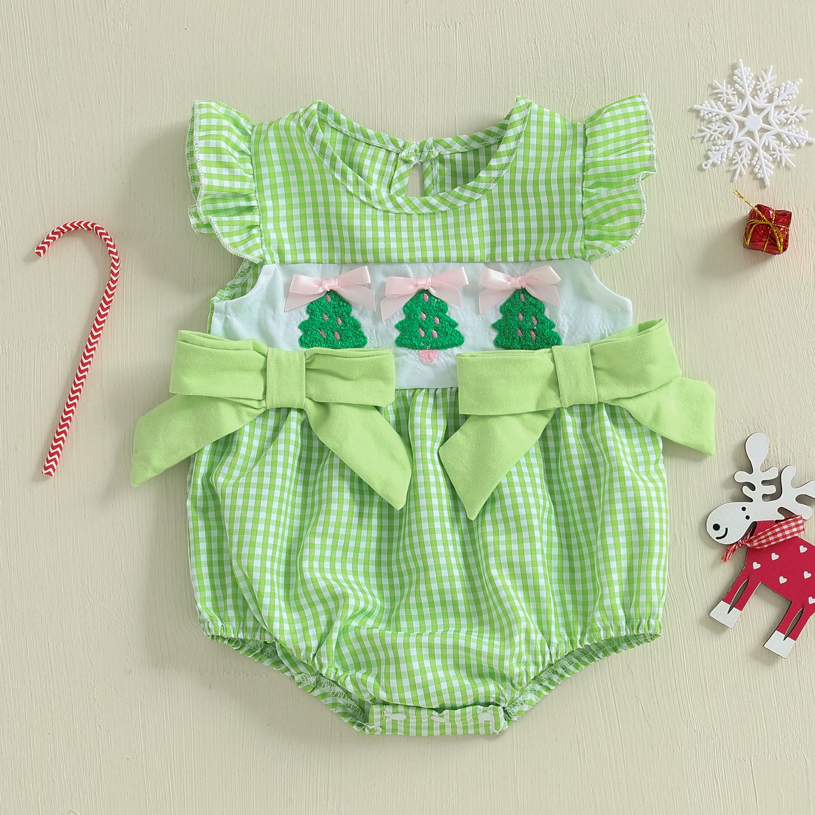 0-18 Months Baby Girl Christmas Romper Loose Fit Bows Christmas Tree Embroidered Plaid Flying Sleeve Infant Jumpsuit
0-18 Months Baby Girl Christmas Romper Loose Fit Bows Christmas Tree Embroidered Plaid Flying Sleeve Infant Jumpsuit