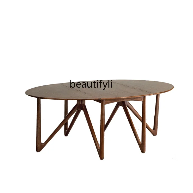 French medieval retro style teak folding dining table solid wood desk designer oval display table
French medieval retro style teak folding dining table solid wood desk designer oval display table