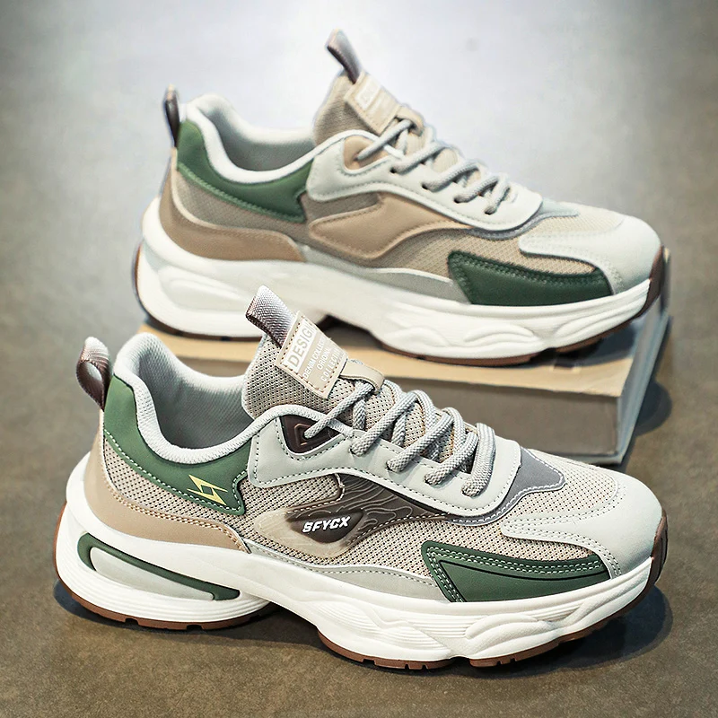 Men's Summer Sporty Casual Shoes Breathable Mesh Anti-Odor Running Thick Bottom Dad Trendy Shoes round Toe Rubber Outsole
Men's Summer Sporty Casual Shoes Breathable Mesh Anti-Odor Running Thick Bottom Dad Trendy Shoes round Toe Rubber Outsole