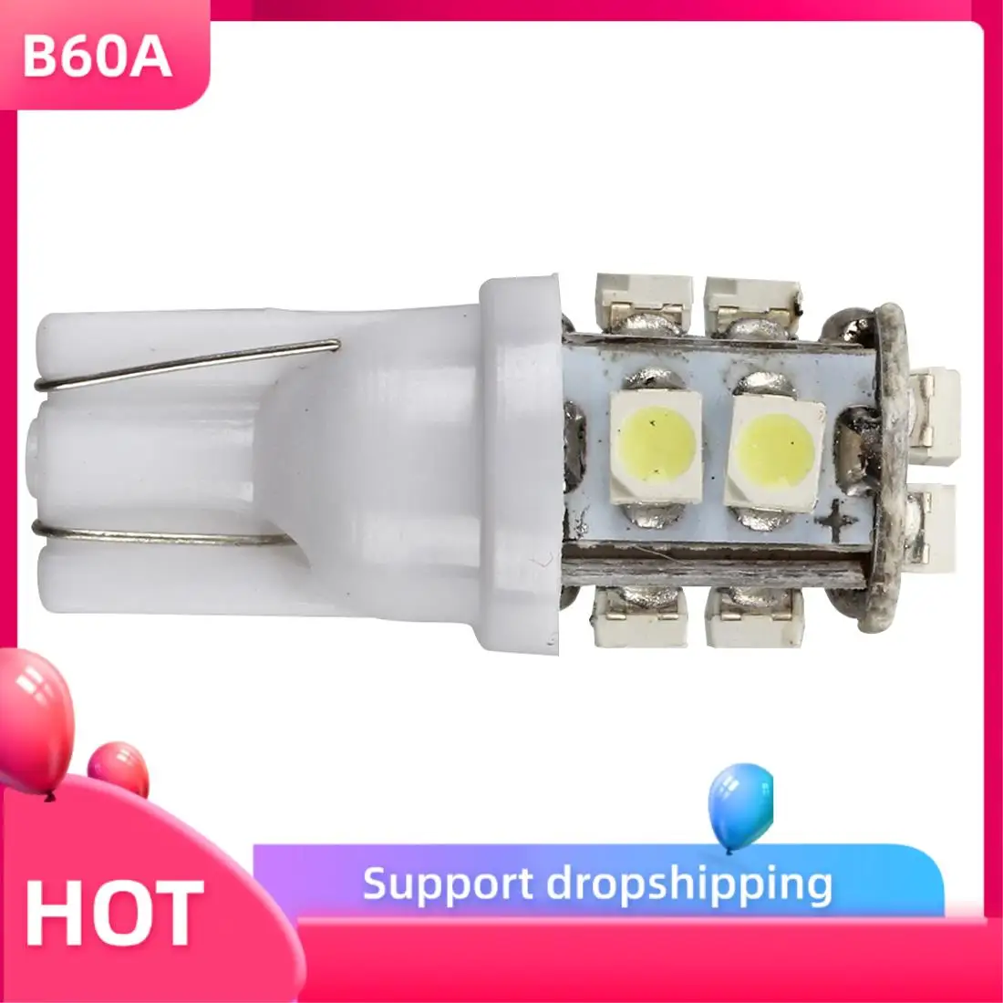 B60A 10 X T10 168 194 W5W Автомобильная белая высокая мощность SMD 10 светодиодная клиновая лампа 12 В
B60A 10 X T10 168 194 W5W Автомобильная белая высокая мощность SMD 10 светодиодная клиновая лампа 12 В