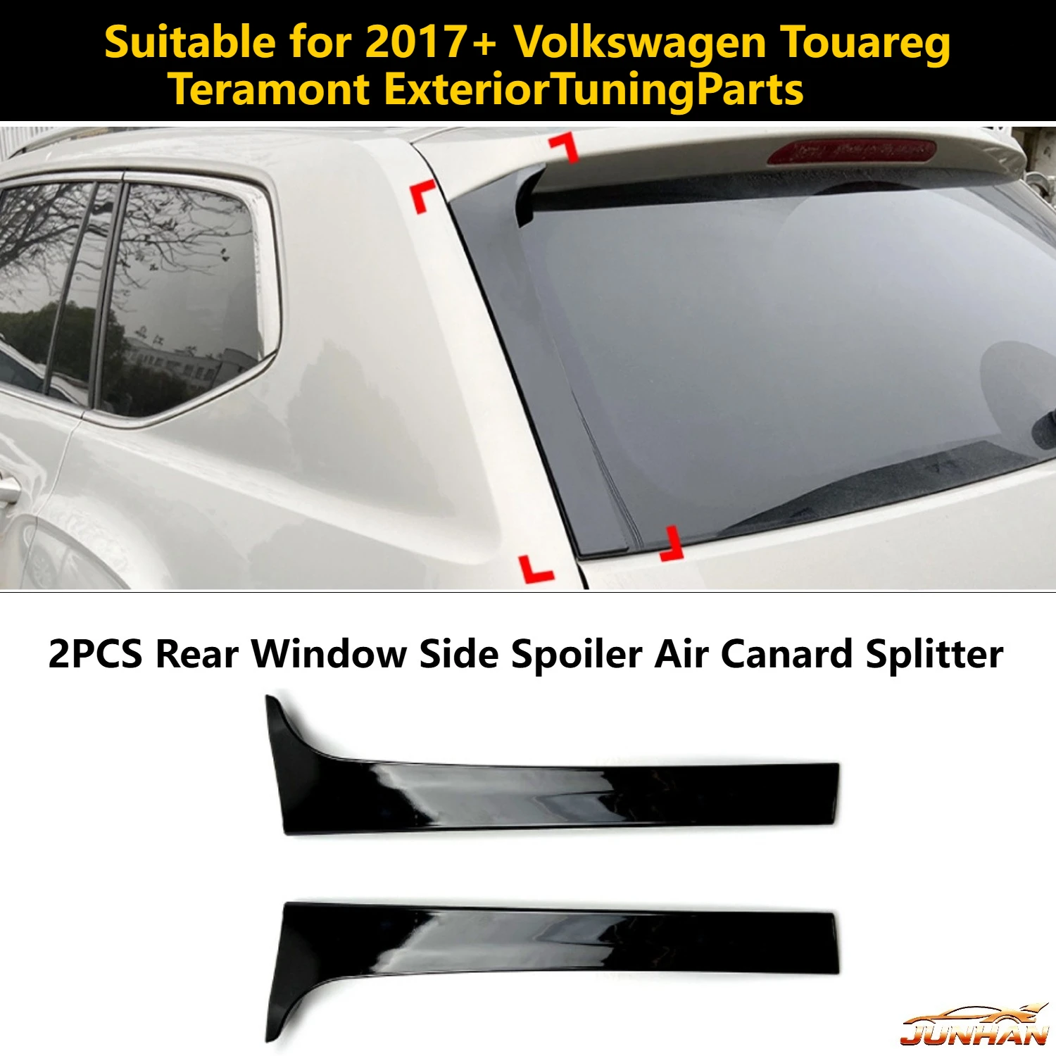 2PCS Rear Window Side Air Duckbill Spoiler Splitter Wing Trim Suitable for 2017+ Volkswagen Touareg Teramont ExteriorTuningParts
2PCS Rear Window Side Air Duckbill Spoiler Splitter Wing Trim Suitable for 2017+ Volkswagen Touareg Teramont ExteriorTuningParts