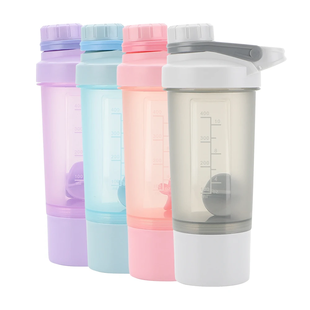 600ml Double Layer Protein Shaker Bottle Colorful Eco Friendly Plastic Material with Metal Ball
600ml Double Layer Protein Shaker Bottle Colorful Eco Friendly Plastic Material with Metal Ball