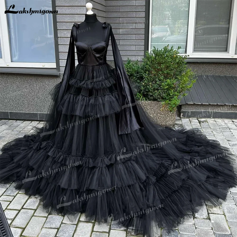 Luxury Strapless Tulle Black Wedding Dress Ball Gown Goth Corset Dress Classic Chic Appliqués Lace Up Back robe de mariage 2023
Luxury Strapless Tulle Black Wedding Dress Ball Gown Goth Corset Dress Classic Chic Appliqués Lace Up Back robe de mariage 2023
