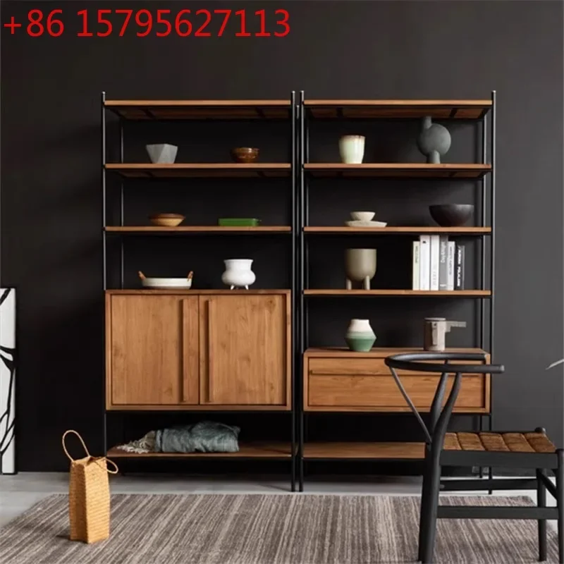 American solid wood bookcase wrought iron bookshelf floor-to-ceiling multi-layer shelf retro display rack
American solid wood bookcase wrought iron bookshelf floor-to-ceiling multi-layer shelf retro display rack