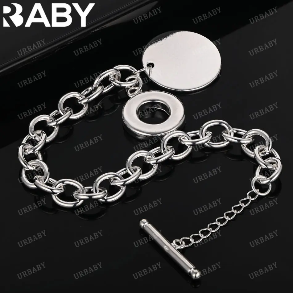 URBABY 925 Sterling Silver Round Pendant Bracelet For Women Fashion Jewelry Party Trend Charm Accessories
URBABY 925 Sterling Silver Round Pendant Bracelet For Women Fashion Jewelry Party Trend Charm Accessories