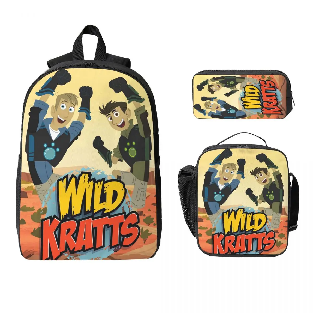 Pattern Logo Wild Kratts Backpack Student Boys Girls BookBag School Bag Laptop Shoulder Bags 3ps Insulated Lunch Bag Pencil Case 
Pattern Logo Wild Kratts Backpack Student Boys Girls BookBag School Bag Laptop Shoulder Bags 3ps Insulated Lunch Bag Pencil Case