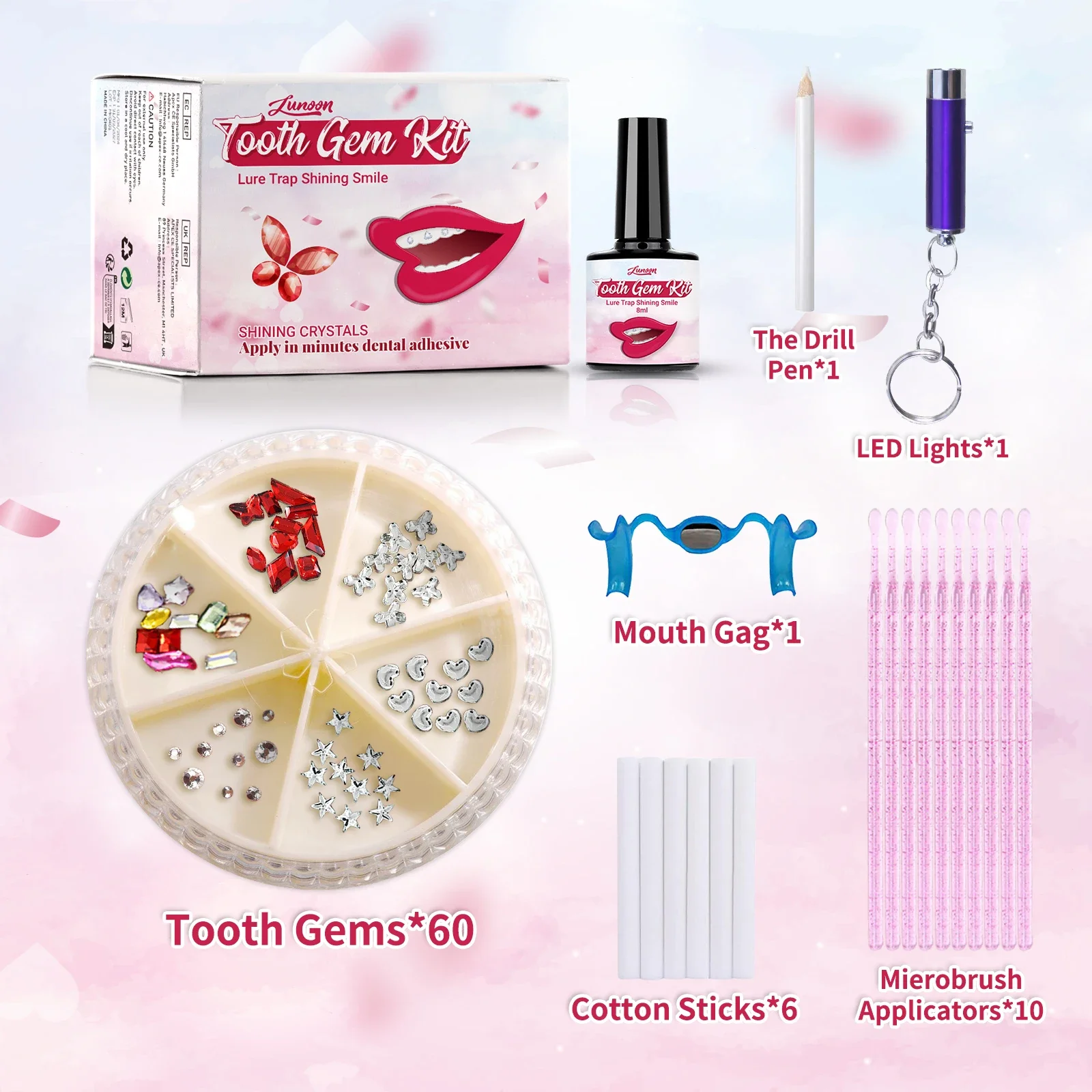 Safe DIY Teeth Jewelry Kit, Includes Dental Glue & Crystal Gems for Easy Application & Secure Long-Lasting Wear
Safe DIY Teeth Jewelry Kit, Includes Dental Glue & Crystal Gems for Easy Application & Secure Long-Lasting Wear
