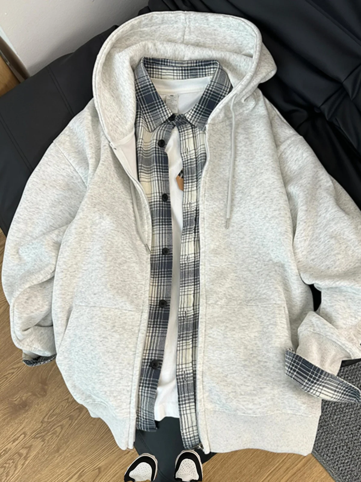 Men's Fleece Lined Hooded Open Cardigan Sweatshirt White Grey Warmth Autumn Winter American Trendy Brand Heavyweight Casual O...
Men's Fleece Lined Hooded Open Cardigan Sweatshirt White Grey Warmth Autumn Winter American Trendy Brand Heavyweight Casual O...