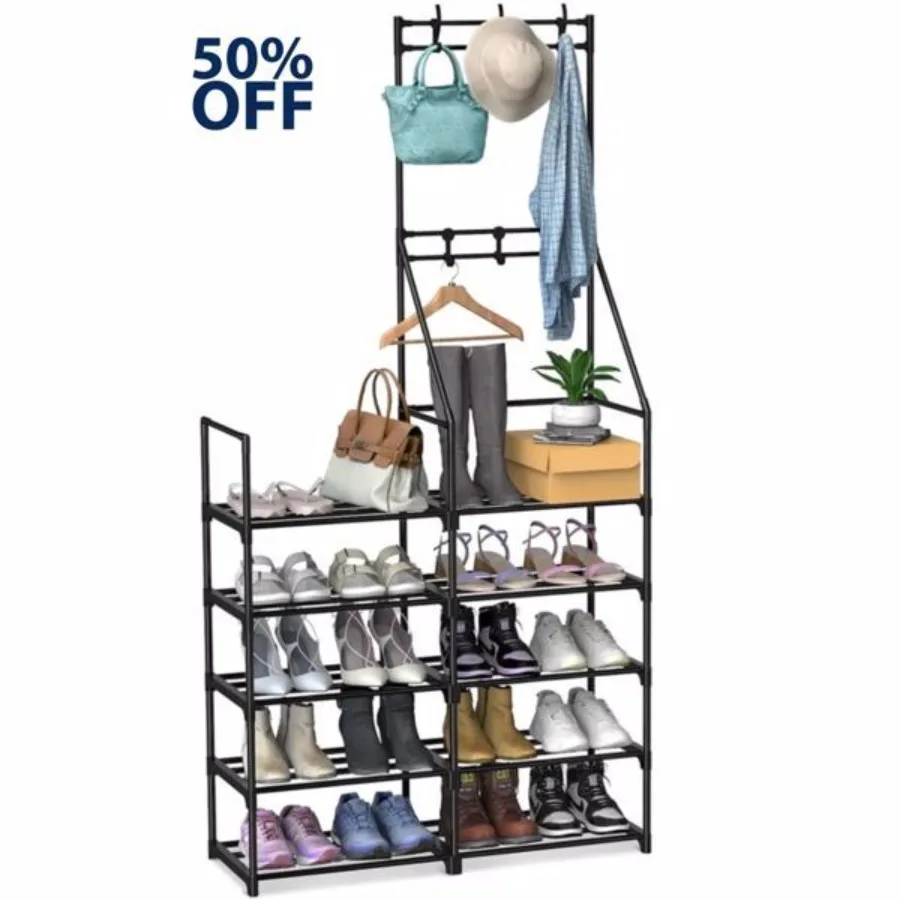 5Tier Shoe Rack Shoe Storage Organizer Freestanding Coat and Shoe Rack 2530 Pairs Shoe Shelf for Entryway Closet
5Tier Shoe Rack Shoe Storage Organizer Freestanding Coat and Shoe Rack 2530 Pairs Shoe Shelf for Entryway Closet