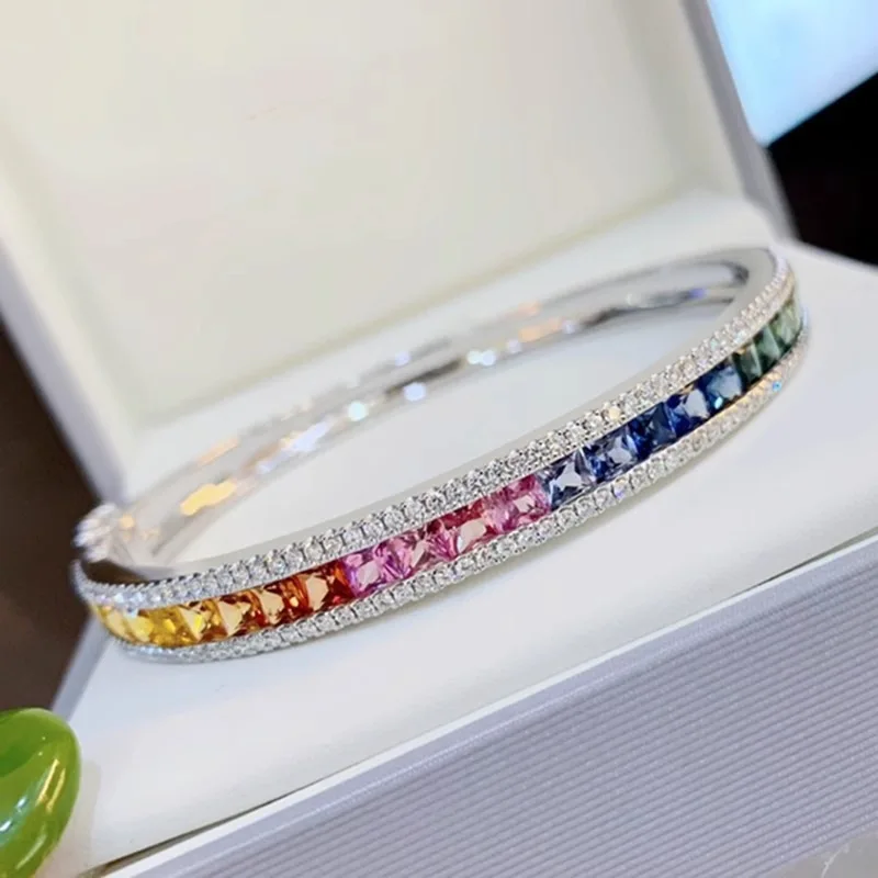 Женский браслет из стерлингового серебра 925 пробы с двухрядной инкрустацией сапфиром
Женский браслет из стерлингового серебра 925 пробы с двухрядной инкрустацией сапфиром