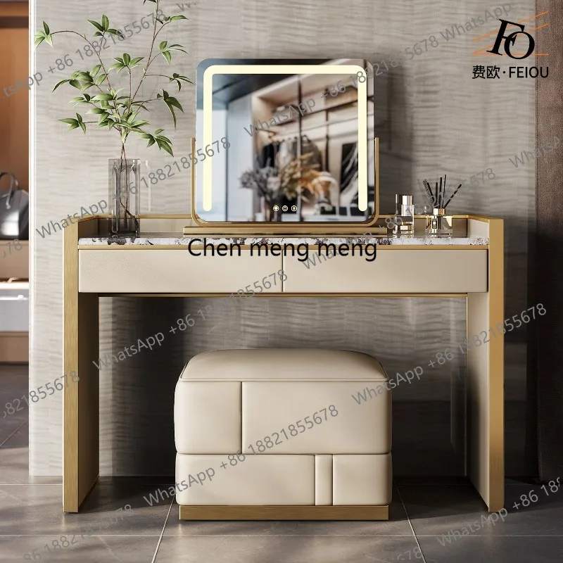 Light luxury makeup table designer custom high-end solid wood marble dressing table combination
Light luxury makeup table designer custom high-end solid wood marble dressing table combination