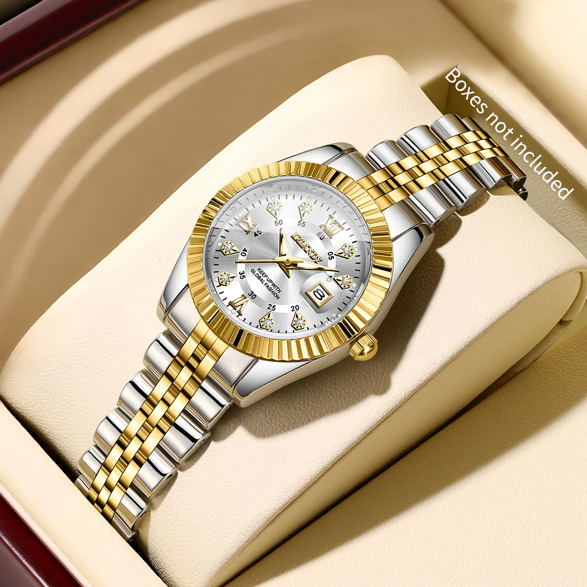 Fashion Roma Dial Women Quartz Watch Ladies Rhinestone Stainless Steel Calendar Wristwatches Reloj Mujer Gift (Without Box)
Fashion Roma Dial Women Quartz Watch Ladies Rhinestone Stainless Steel Calendar Wristwatches Reloj Mujer Gift (Without Box)