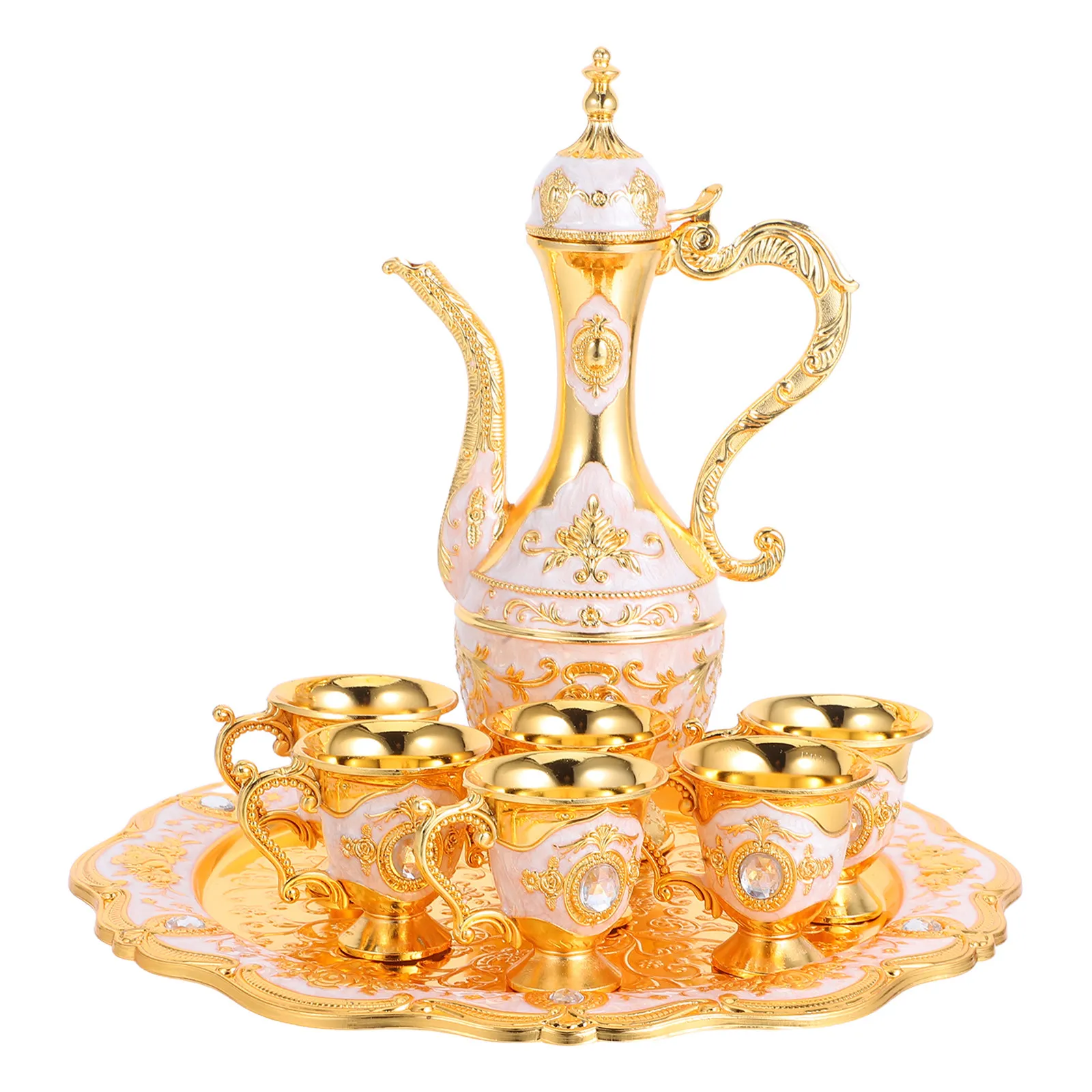 1Set Elegant Medieval Vintage Goblet Set Gold Tone Metal Embossed Chalice Cups 250Ml Wine 30Ml Shot Decanter Tray
1Set Elegant Medieval Vintage Goblet Set Gold Tone Metal Embossed Chalice Cups 250Ml Wine 30Ml Shot Decanter Tray