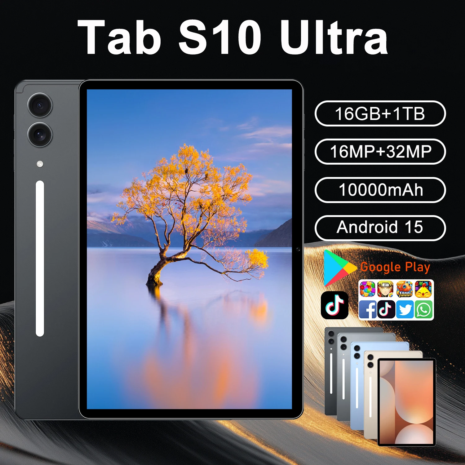 2026 Original Tab S10 Ultra Hot Tablet 10.1inch Android 15 Global Version Snapdragon 8 Gen3 16GB+1TB 10000mAh 5G Dual Card WIFI
2026 Original Tab S10 Ultra Hot Tablet 10.1inch Android 15 Global Version Snapdragon 8 Gen3 16GB+1TB 10000mAh 5G Dual Card WIFI