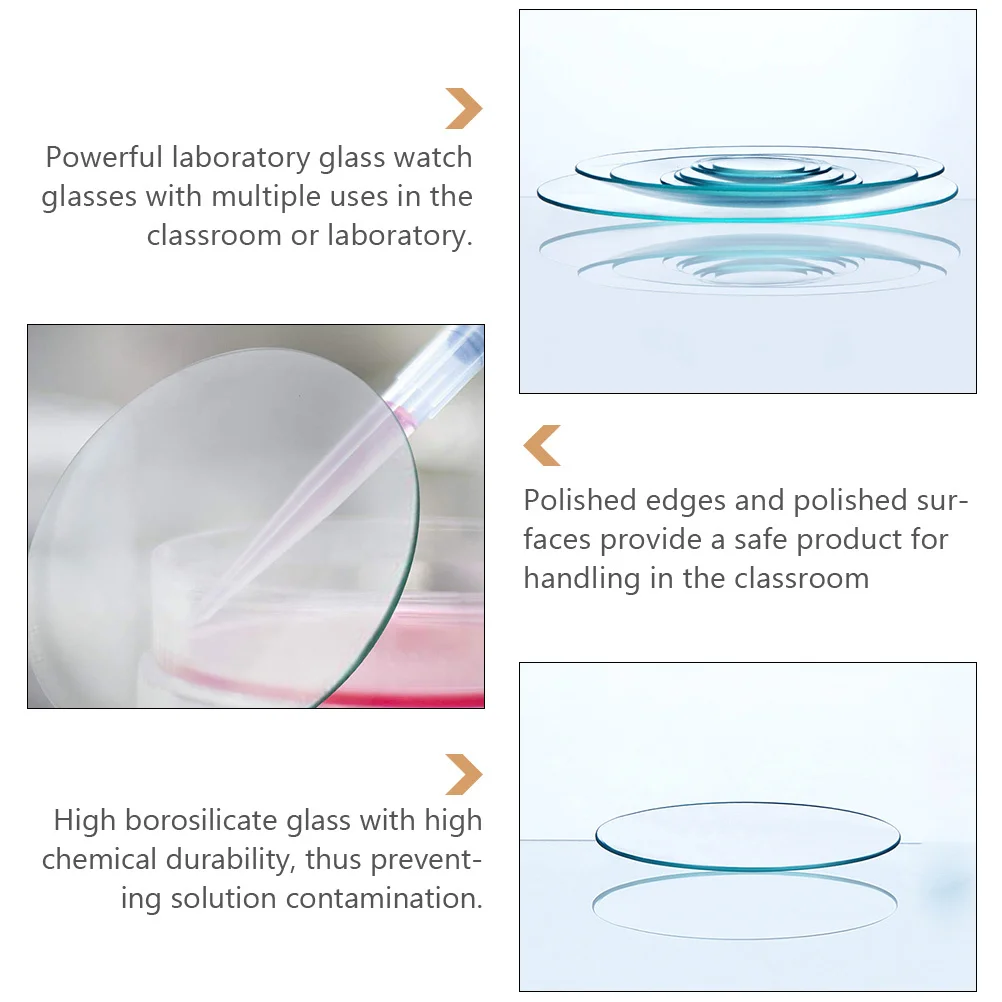 8Pcs Multipurpose Glass Beaker Cover Watch Glass for Laboratory Classroom Sample Handling Laboratory Beaker Cover
8Pcs Multipurpose Glass Beaker Cover Watch Glass for Laboratory Classroom Sample Handling Laboratory Beaker Cover
