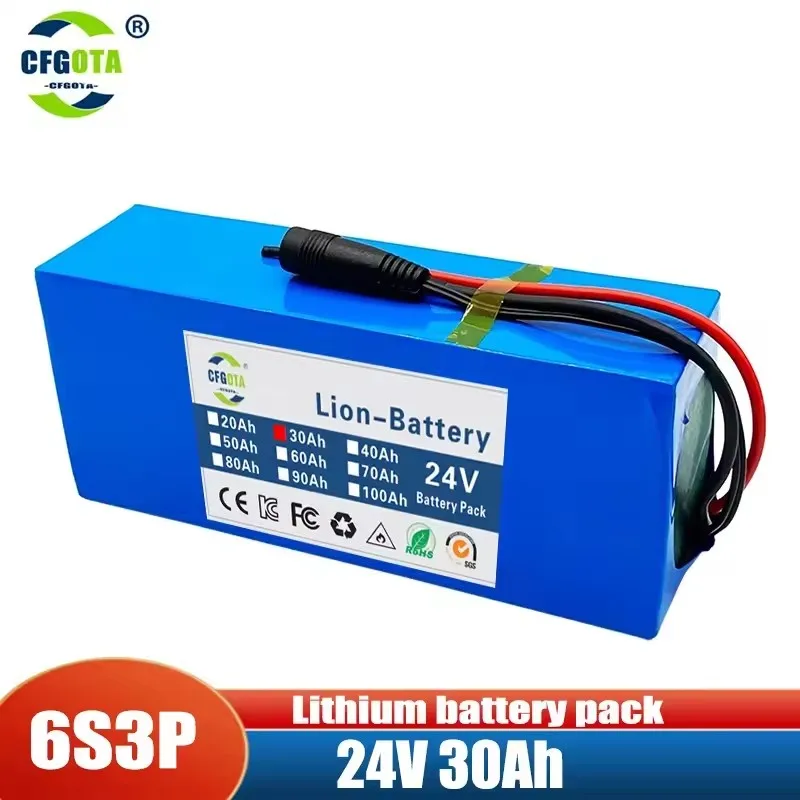 24V 30Ah 6s3p 18650 lithium battery 24V 30000mAh lithium-ion battery pack+charger
24V 30Ah 6s3p 18650 lithium battery 24V 30000mAh lithium-ion battery pack+charger