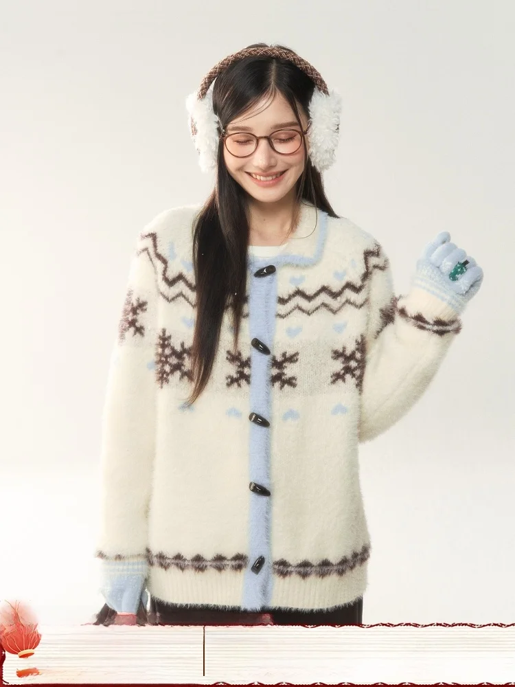 ELEVEN SP Fair Isle Knit Sweater Coat Women's Commuter Sle Winter New Year's Faion Loose Fit Long Sve round Ne
ELEVEN SP Fair Isle Knit Sweater Coat Women's Commuter Sle Winter New Year's Faion Loose Fit Long Sve round Ne