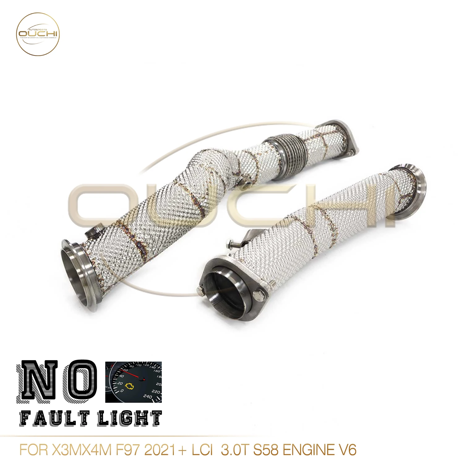 Ouchi No Fault Light Performance Downpipe for BMW X3M X4M F97 2021+ Lci 3.0T S58 Engine V6 High Flow down Pipe Exhaust System
Ouchi No Fault Light Performance Downpipe for BMW X3M X4M F97 2021+ Lci 3.0T S58 Engine V6 High Flow down Pipe Exhaust System