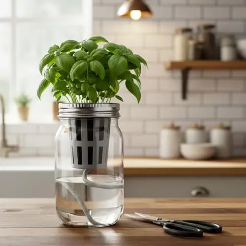 12-Piece Mason Jar Hydroponic Herb Starter Set With Self-Watering Net Pots For Indoor Windowsill Cultivation
12-Piece Mason Jar Hydroponic Herb Starter Set With Self-Watering Net Pots For Indoor Windowsill Cultivation