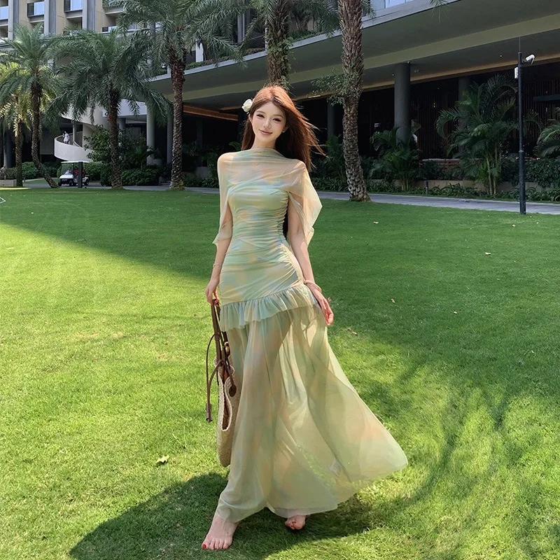 High Quality Seaside Dress French Beautiful Mesh Dress Women's Summer
High Quality Seaside Dress French Beautiful Mesh Dress Women's Summer