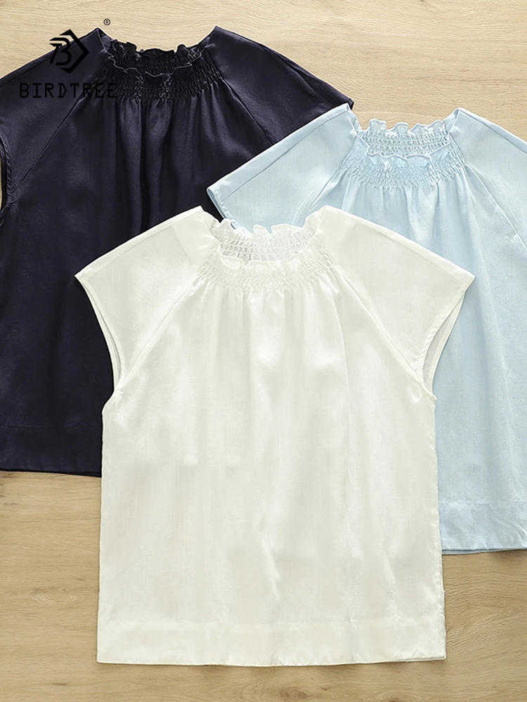 New 2025 Summer Cotton Linen Sleeveless Shirt, Women Elastic Collar Solid, Mori Girl Versatile OL Casual Loose Blouse T55772CC
New 2025 Summer Cotton Linen Sleeveless Shirt, Women Elastic Collar Solid, Mori Girl Versatile OL Casual Loose Blouse T55772CC