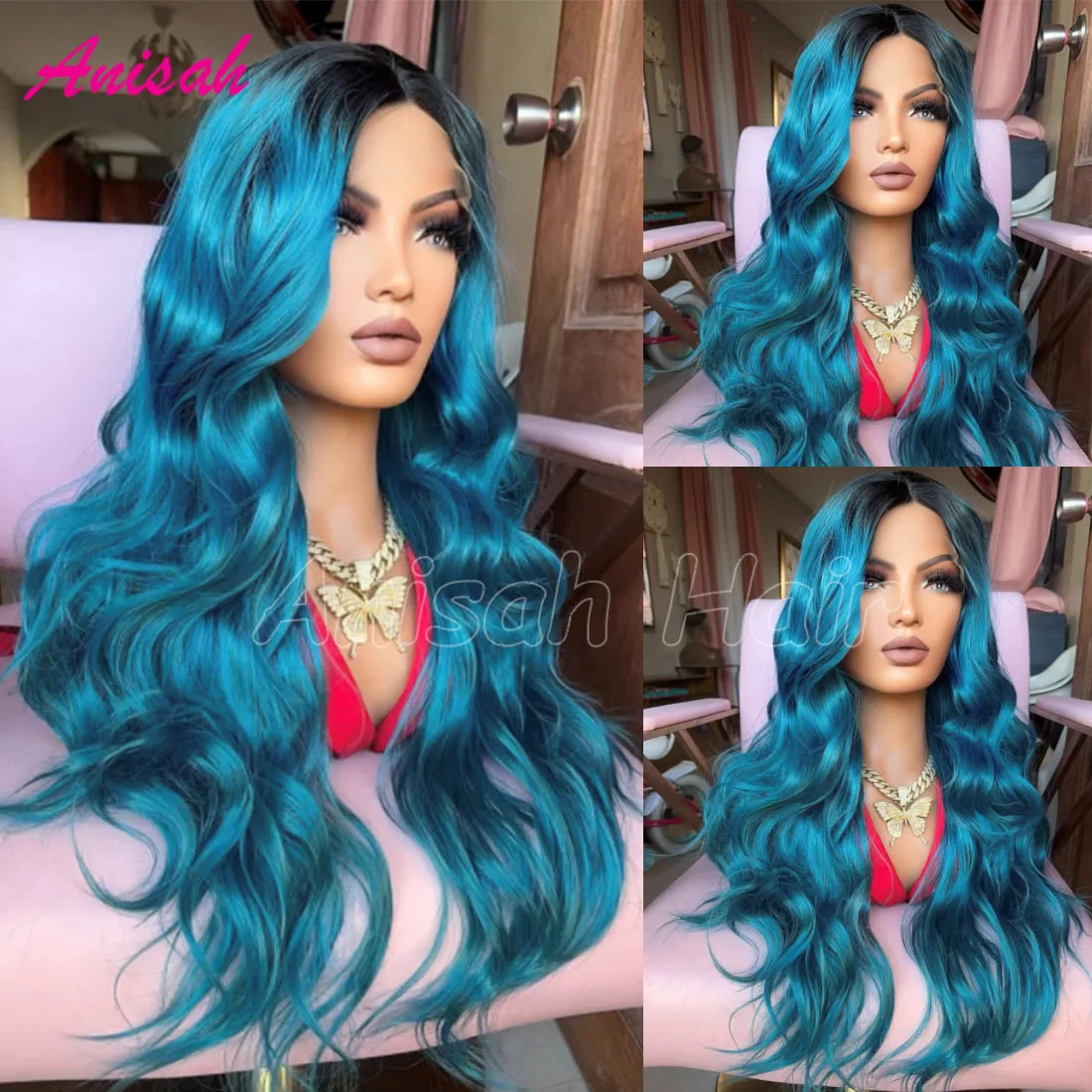 Ombre Two Tone Lace Front Human Hair Wigs Brazilian Virgin Hair Blue Colored Glueless Lace Closure Wigs Human Hair for Women
Ombre Two Tone Lace Front Human Hair Wigs Brazilian Virgin Hair Blue Colored Glueless Lace Closure Wigs Human Hair for Women