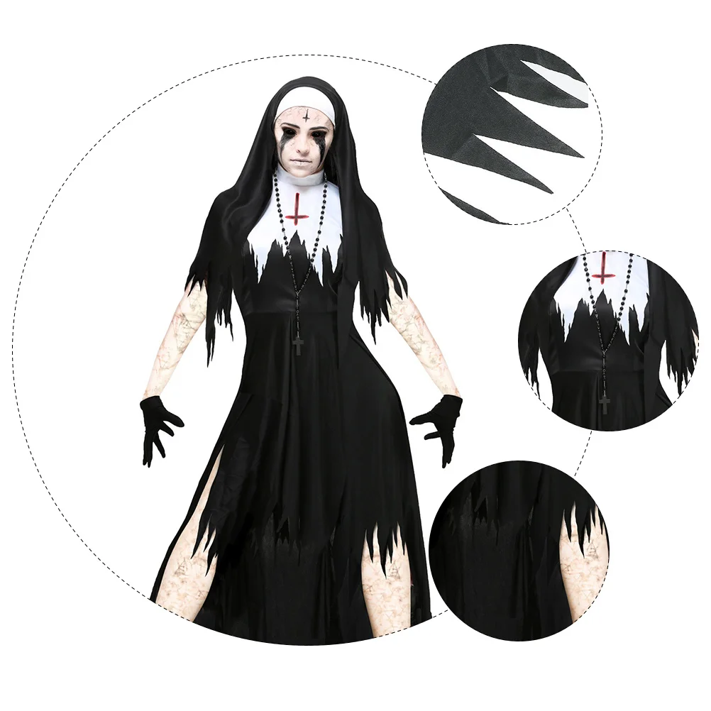 1 шт., костюм монахини на Хэллоуин, вечерняя форма, страшная одежда для взрослых, прочное удобное праздничное платье, костюм на Хэллоуин
1 шт., костюм монахини на Хэллоуин, вечерняя форма, страшная одежда для взрослых, прочное удобное праздничное платье, костюм на Хэллоуин