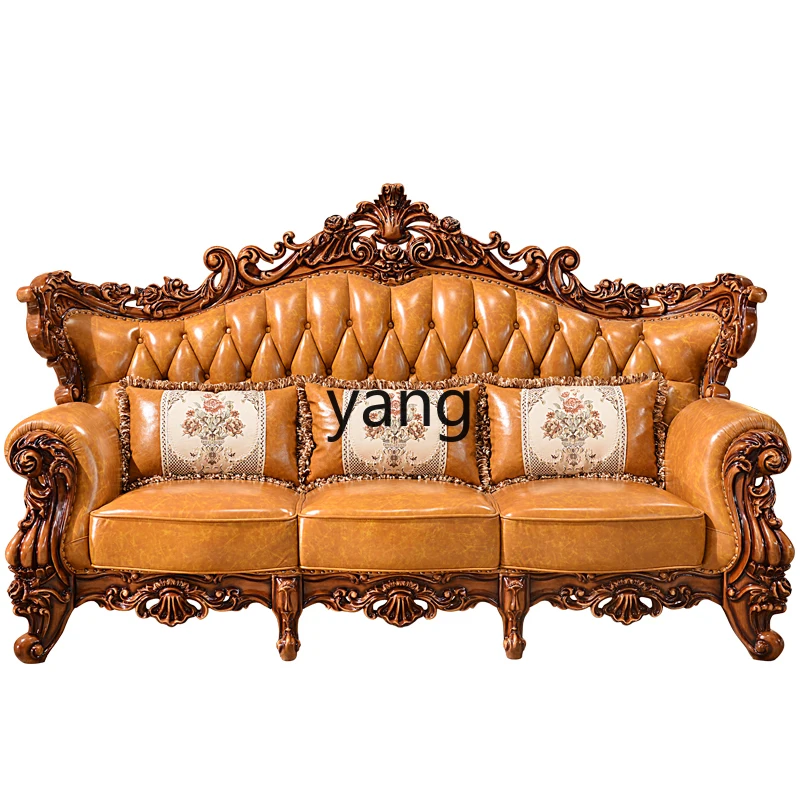 LH solid wood carving flower residential furniture villa living room combination first layer cowhide art sofa
LH solid wood carving flower residential furniture villa living room combination first layer cowhide art sofa
