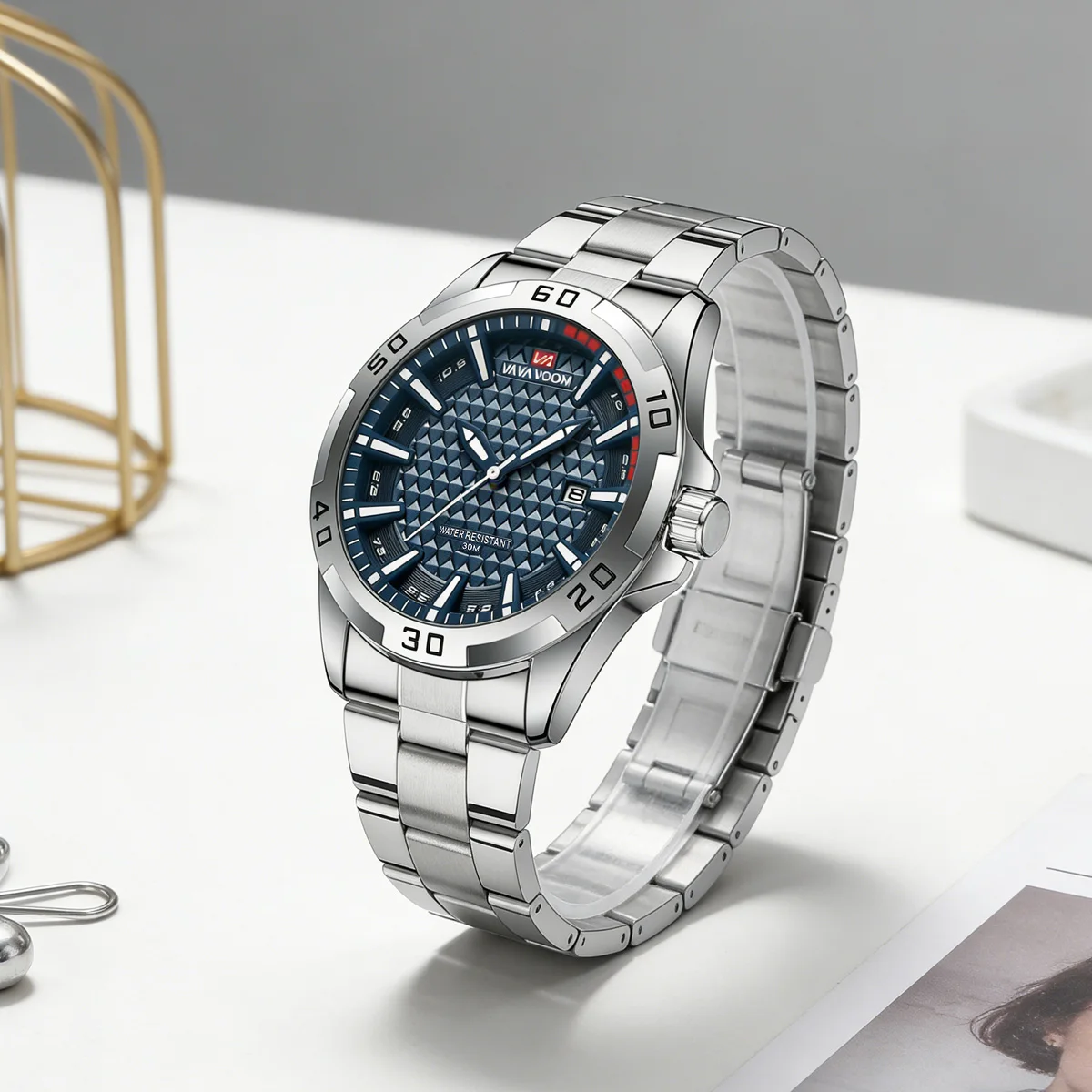 Quartz Men Watch 45mm Silver Stainless Steel Strap Grid Dial Calendar Watch Fashionable Wear Business Casual Wrist Watch for Men
Quartz Men Watch 45mm Silver Stainless Steel Strap Grid Dial Calendar Watch Fashionable Wear Business Casual Wrist Watch for Men