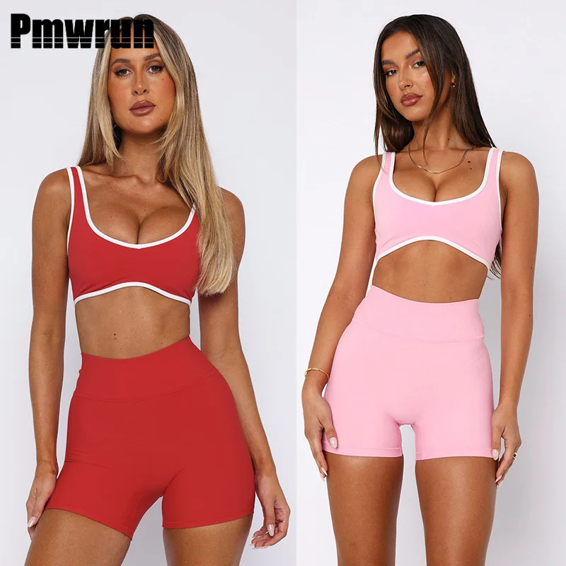 PMWRUIN 2-х предметные комплекты для йоги для женщин с контрастной отделкой, укороченный бюстгальтер и шорты, дышащий эластичный тренировочный костюм для бега в тренажерном зале, йоги
PMWRUIN 2-х предметные комплекты для йоги для женщин с контрастной отделкой, укороченный бюстгальтер и шорты, дышащий эластичный тренировочный костюм для бега в тренажерном зале, йоги