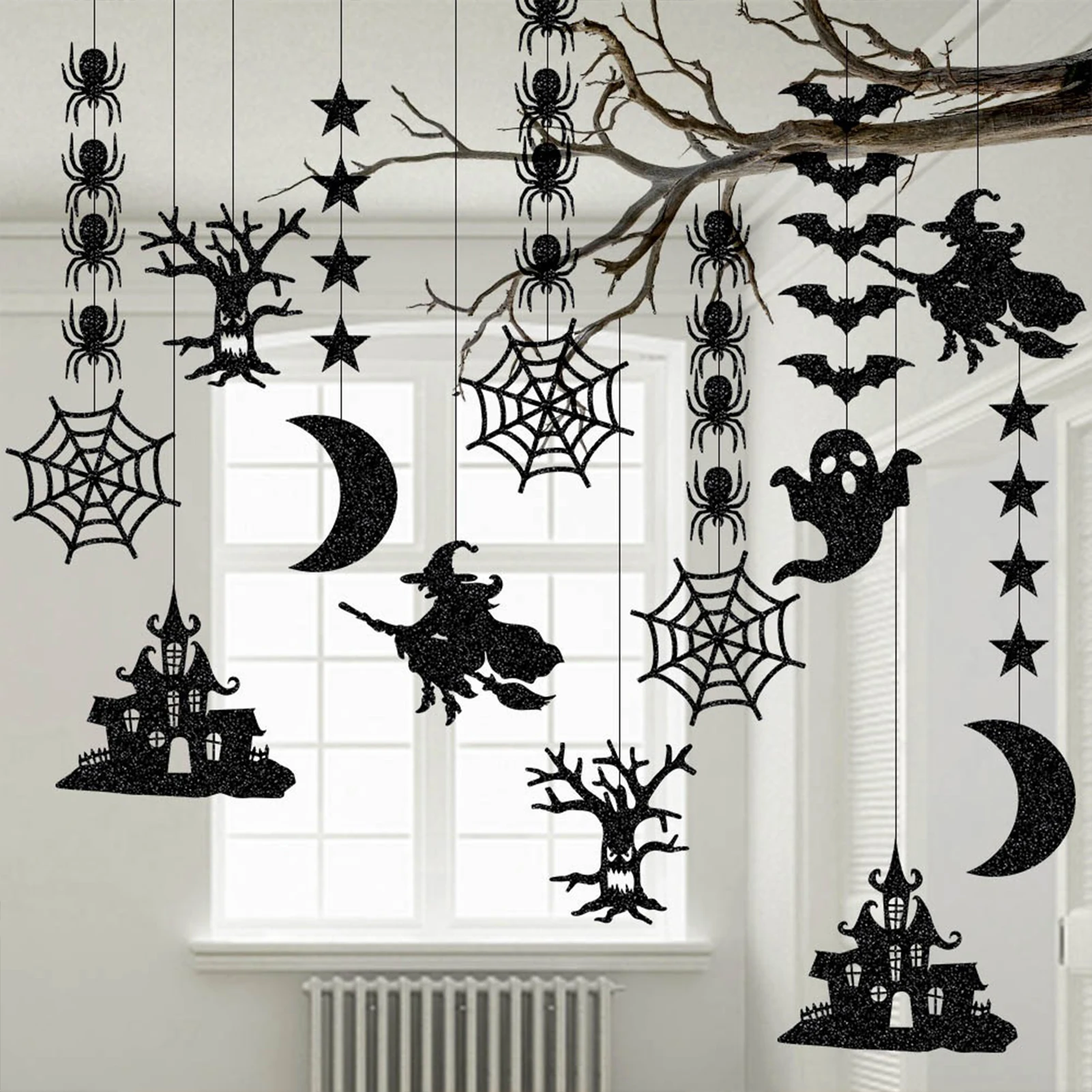2025 Halloween Decoration Ribbons Creative Witch Castle Ghost Shaped Pendant For Window Ceiling Home Party Decoration Props 6pcs
2025 Halloween Decoration Ribbons Creative Witch Castle Ghost Shaped Pendant For Window Ceiling Home Party Decoration Props 6pcs