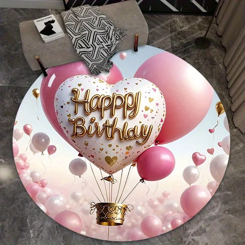 Round Flannel Rug Suitable for Home Decor - Happy Birthday Balloon & Balloon Letter Floor Mat, Soft Machine-Washable Suitable fo
Round Flannel Rug Suitable for Home Decor - Happy Birthday Balloon & Balloon Letter Floor Mat, Soft Machine-Washable Suitable fo