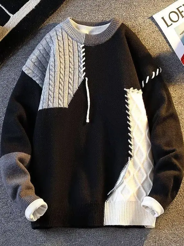 Casual Loose Men's Knitted Sweater round Ne Color Blo Design Winter Warm Woolen irt American Sle Long Sve Youth Fa...
Casual Loose Men's Knitted Sweater round Ne Color Blo Design Winter Warm Woolen irt American Sle Long Sve Youth Fa...