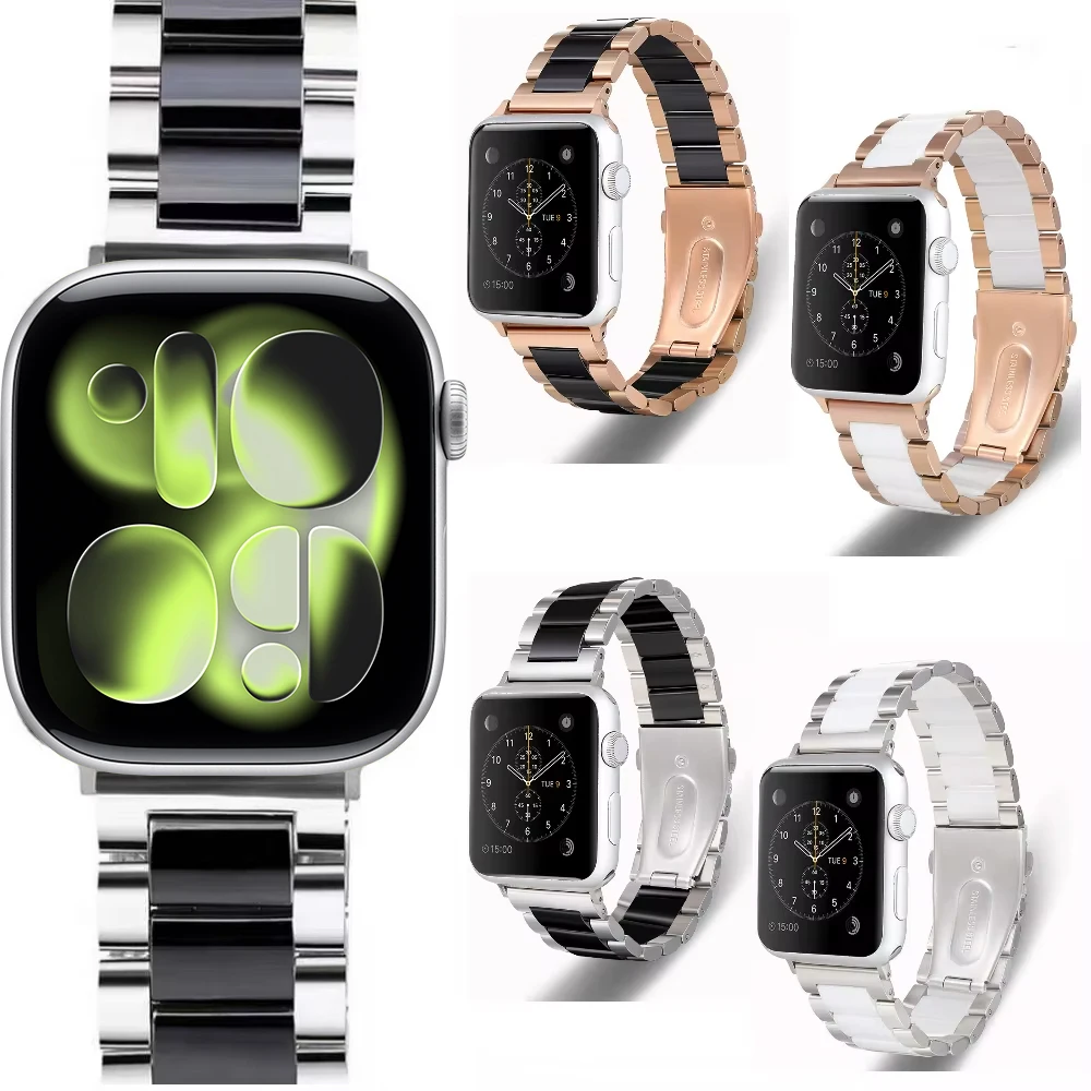 Metal Ceramic Strap for Apple Watch Band 46mm 42mm 45mm 41mm 44mm 40mm Ultra 3 2 49mm Watchband iWatch Series 11 10 9 8 7 6 5 SE
Metal Ceramic Strap for Apple Watch Band 46mm 42mm 45mm 41mm 44mm 40mm Ultra 3 2 49mm Watchband iWatch Series 11 10 9 8 7 6 5 SE