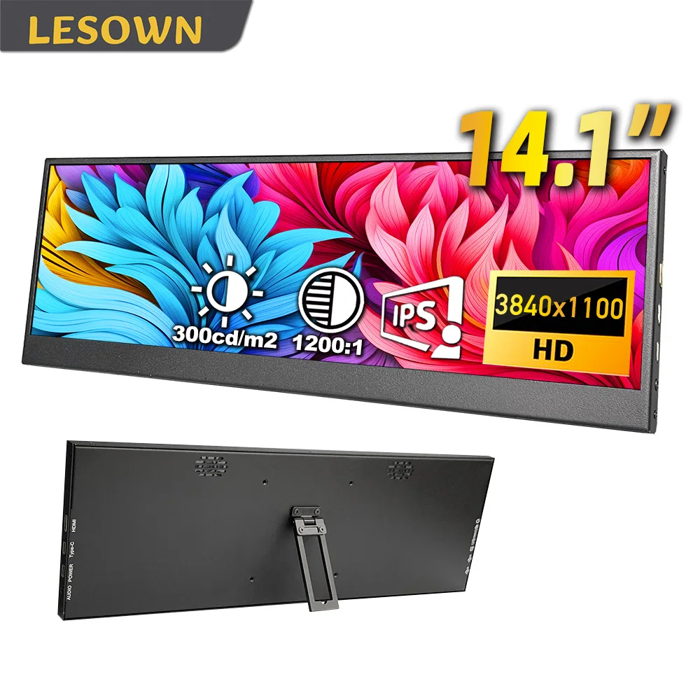 LESOWN 14.1Inch 4K Stretched Strip Display 3840x1100 IPS Touch Monitor Secondary Auxiliary Screen For Computer Laptop PC Windows
LESOWN 14.1Inch 4K Stretched Strip Display 3840x1100 IPS Touch Monitor Secondary Auxiliary Screen For Computer Laptop PC Windows