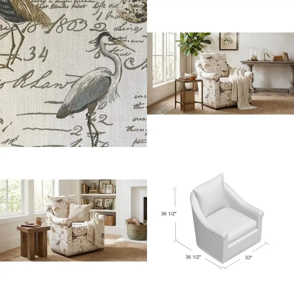 Swivel Chair in Cream, Brown, Gray, Green, and Blue
Swivel Chair in Cream, Brown, Gray, Green, and Blue