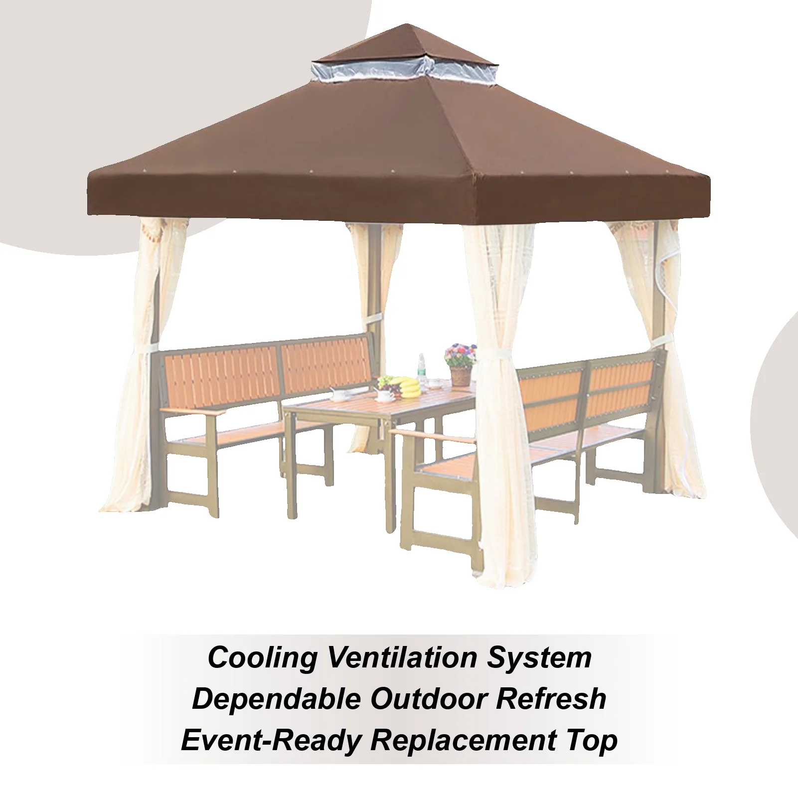 Gazebo Cover Parasol Replaceable Cloth Canopy Top Cover Replacement Four-Corner Tent Cloth Garden Gazebo Top Cover 10X10Ft
Gazebo Cover Parasol Replaceable Cloth Canopy Top Cover Replacement Four-Corner Tent Cloth Garden Gazebo Top Cover 10X10Ft