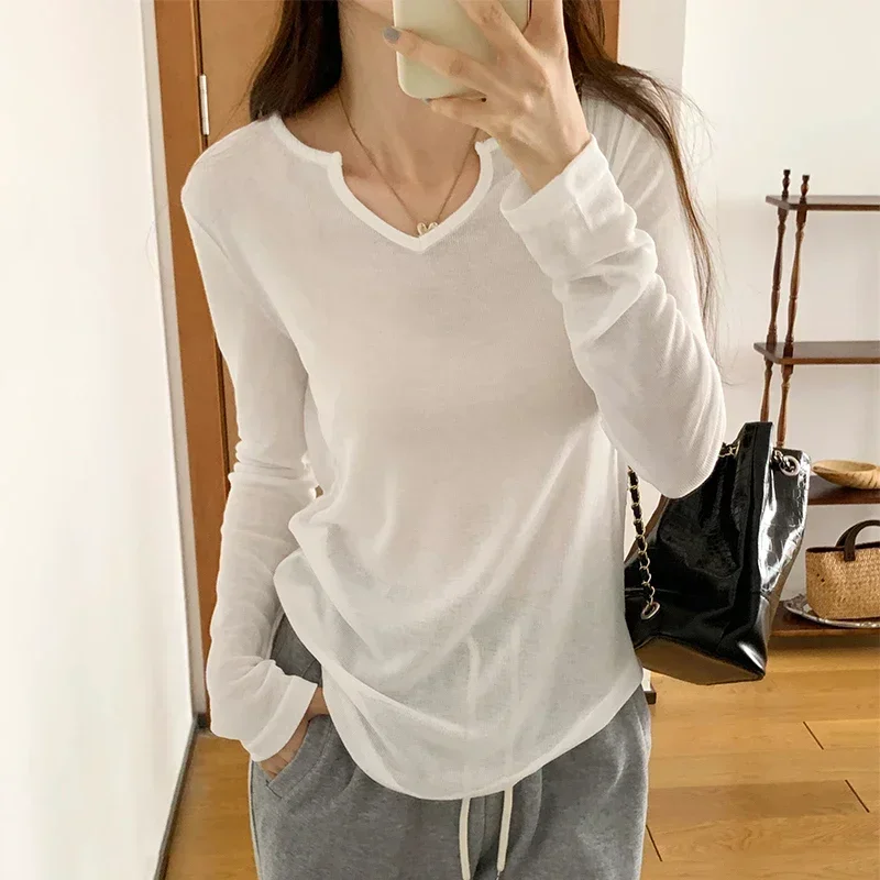 Pop Korean Sexy Women T-Shirt Long Sleeve Style Slim Basic Elasticity Tshirt Top Womens Clothing T Shirt Femme See Through
Pop Korean Sexy Women T-Shirt Long Sleeve Style Slim Basic Elasticity Tshirt Top Womens Clothing T Shirt Femme See Through