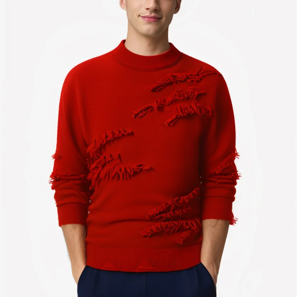 Knitted Pullover Sweater Men's New Autumn and Winter Casual Warm Sweater Knit Holes Personality Trends Tops Man Clothes
Knitted Pullover Sweater Men's New Autumn and Winter Casual Warm Sweater Knit Holes Personality Trends Tops Man Clothes