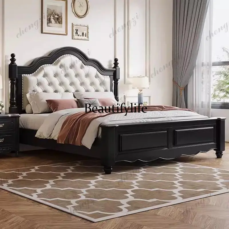 TTT Soft Designs European Double Bed Black Vintage Wood Luxury European Double Bed Modern Japanese Cama Matrimonial Furniture
TTT Soft Designs European Double Bed Black Vintage Wood Luxury European Double Bed Modern Japanese Cama Matrimonial Furniture