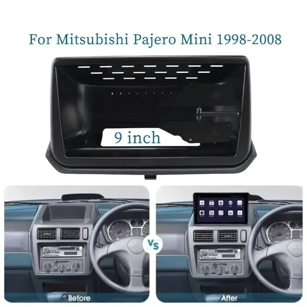 Для Mitsubishi Pajero Mini 1998-2008 9-дюймовая Автомобильная рамка, адаптер Android, стандартная панель, комплект
Для Mitsubishi Pajero Mini 1998-2008 9-дюймовая Автомобильная рамка, адаптер Android, стандартная панель, комплект